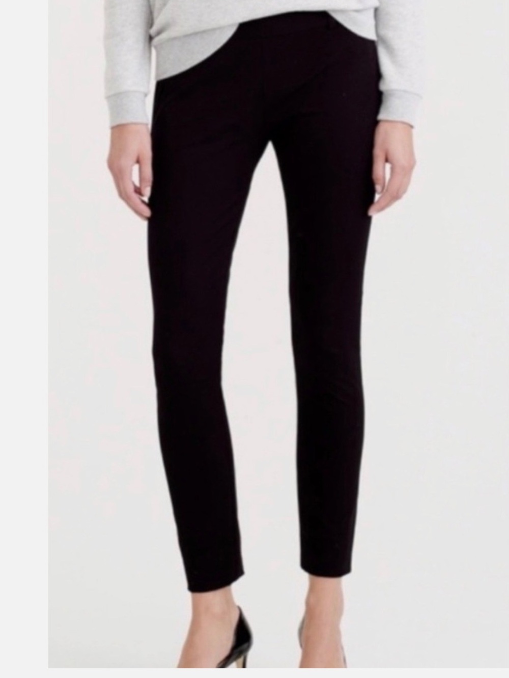 J. Crew Black Slim Ponte Ankle Pants in Wool Blend